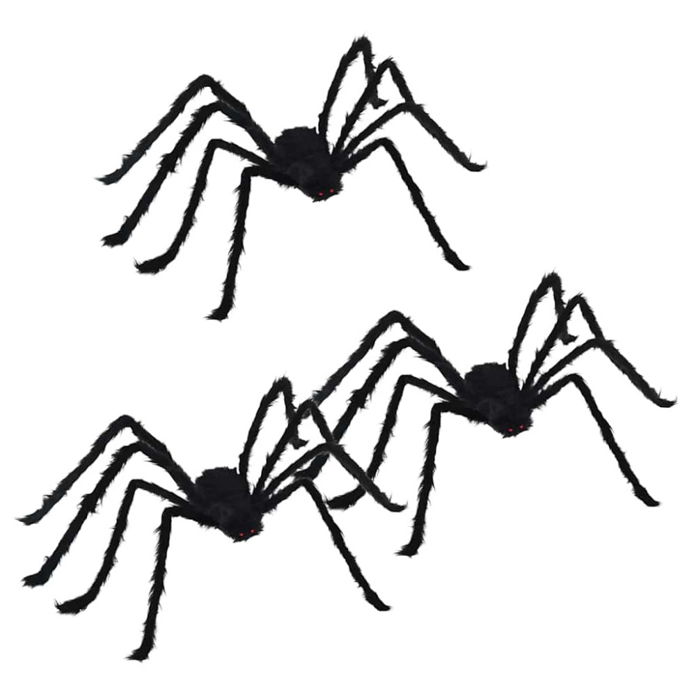 Produktbild för Halloween Spindel Dekoration 3 pcs Svart 150 cm