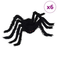 Produktbild för Halloween Spindel Dekoration 6 pcs Svart 75 cm