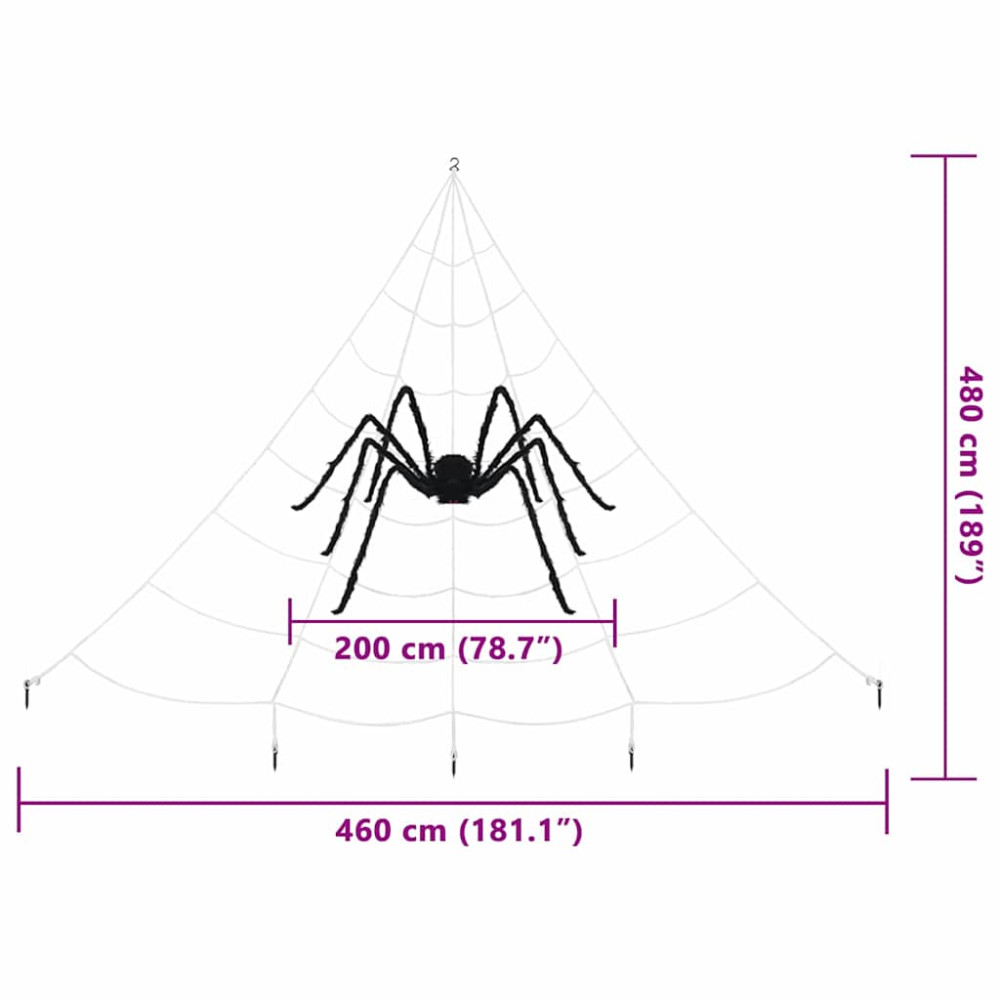 Produktbild för Halloween-spindel dekoration med nät 2 pcs Svart och vit