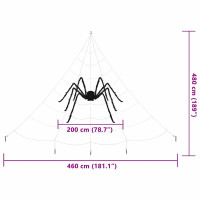Produktbild för Halloween-spindel dekoration med nät 2 pcs Svart och vit