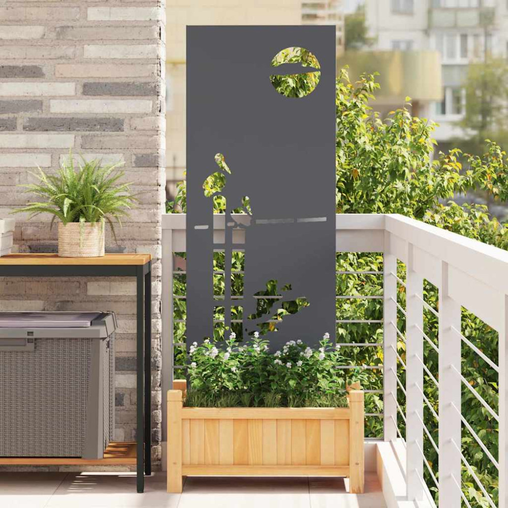 Produktbild för Trädgårds integritetsskärm Antracit 50 x 140 cm Kallvalsat stål