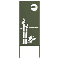 Produktbild för Trädgårds integritetsskärm Olivgrön 50 x 140 cm Kallvalsat stål