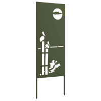 Produktbild för Trädgårds integritetsskärm Olivgrön 50 x 140 cm Kallvalsat stål