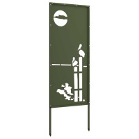 Produktbild för Trädgårds integritetsskärm Olivgrön 50 x 140 cm Kallvalsat stål