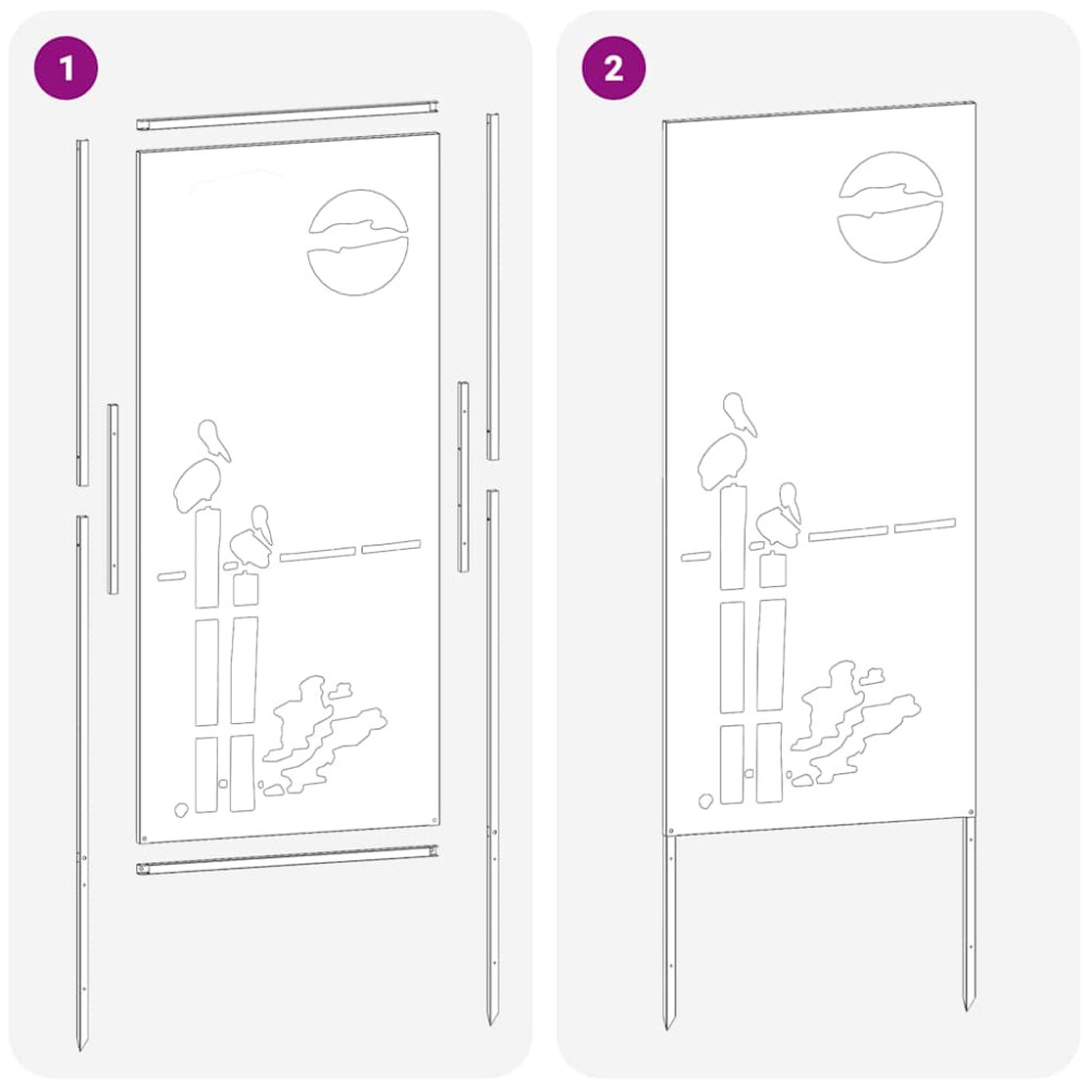 Produktbild för Trädgårds integritetsskärm Olivgrön 50 x 140 cm Kallvalsat stål