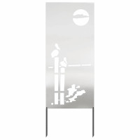Produktbild för Trädgårds integritetsskärm Silver 50 x 140 cm Rostfritt stål