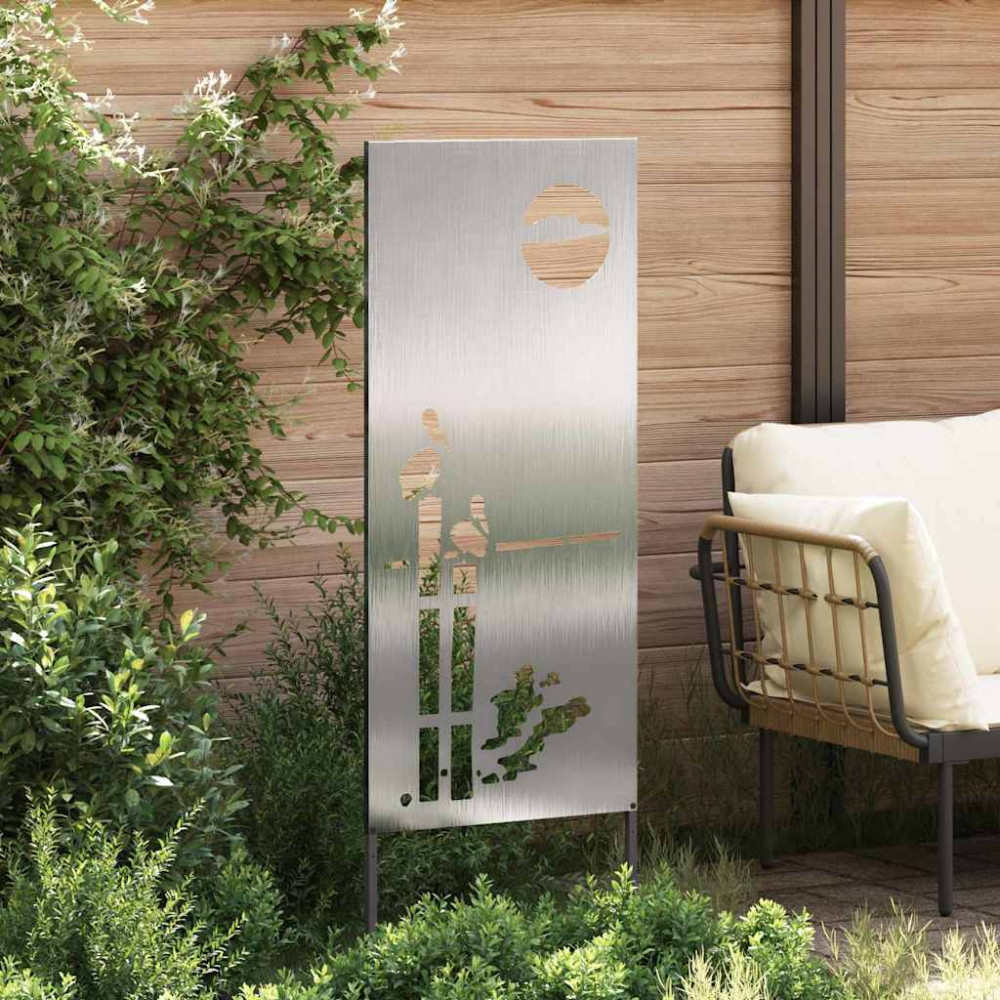 Produktbild för Trädgårds integritetsskärm Silver 50 x 140 cm Rostfritt stål