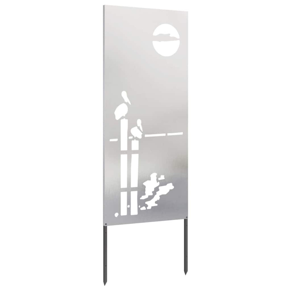 Produktbild för Trädgårds integritetsskärm Silver 50 x 140 cm Rostfritt stål
