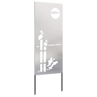 Produktbild för Trädgårds integritetsskärm Silver 50 x 140 cm Rostfritt stål