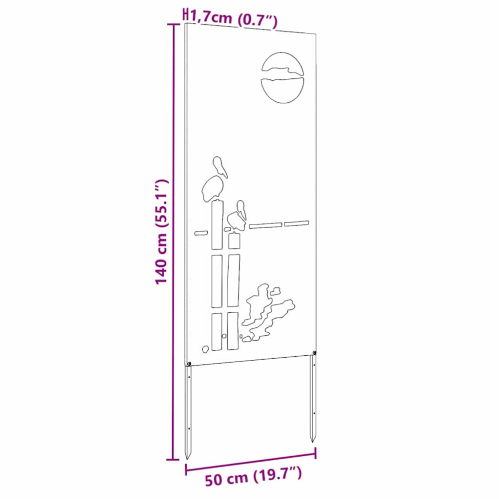 Produktbild för Trädgårds integritetsskärm Rostig 50 x 140 cm cortenstål