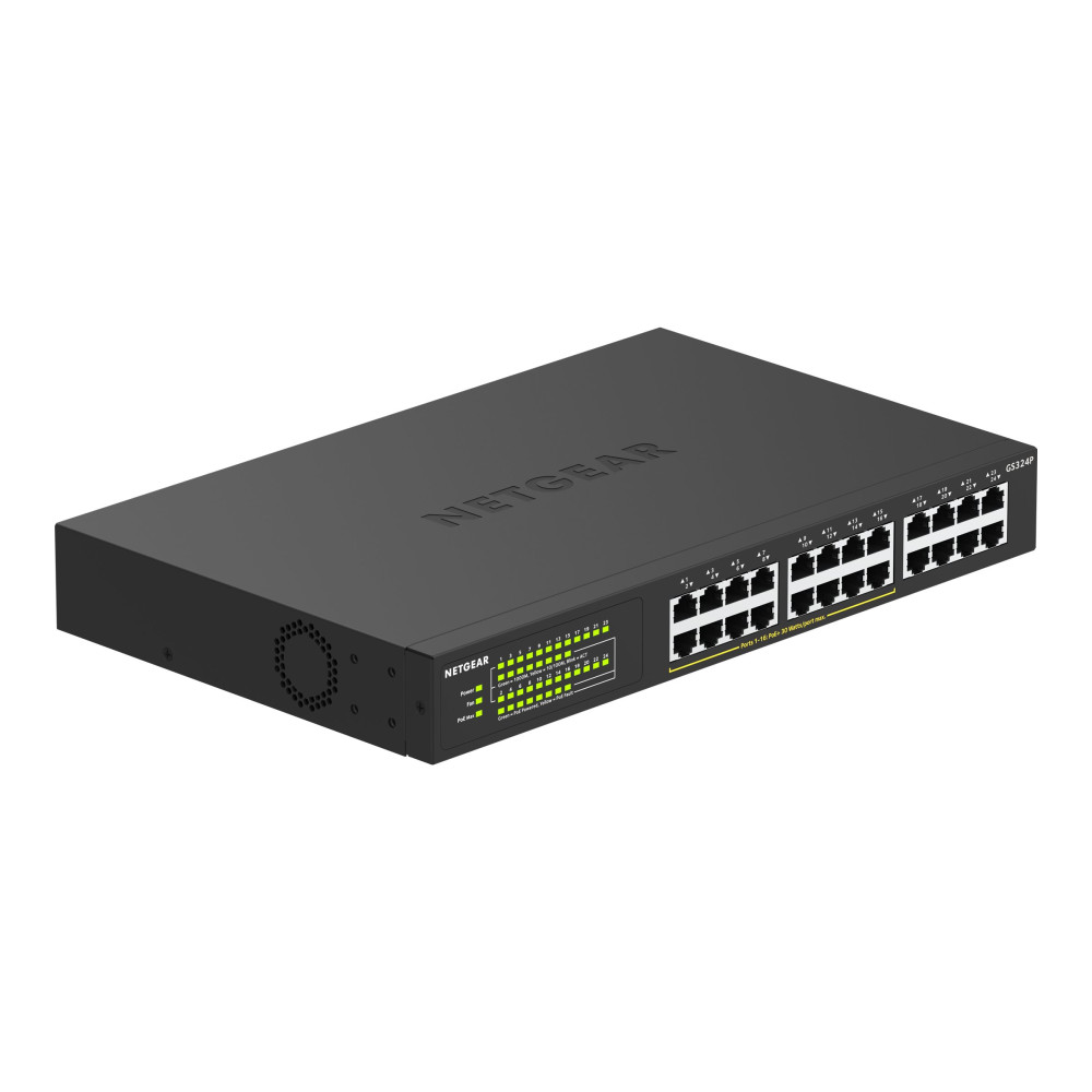 Produktbild för NETGEAR GS324P - switch - 24 portar - ohanterad - rackmonterbar