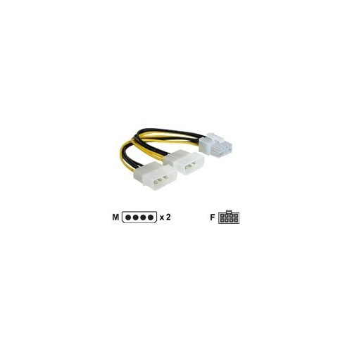 DeLOCK Delock - strömadapter - 4-stifts intern ström (12V) till 8-stifts PCIe-ström - 30 cm