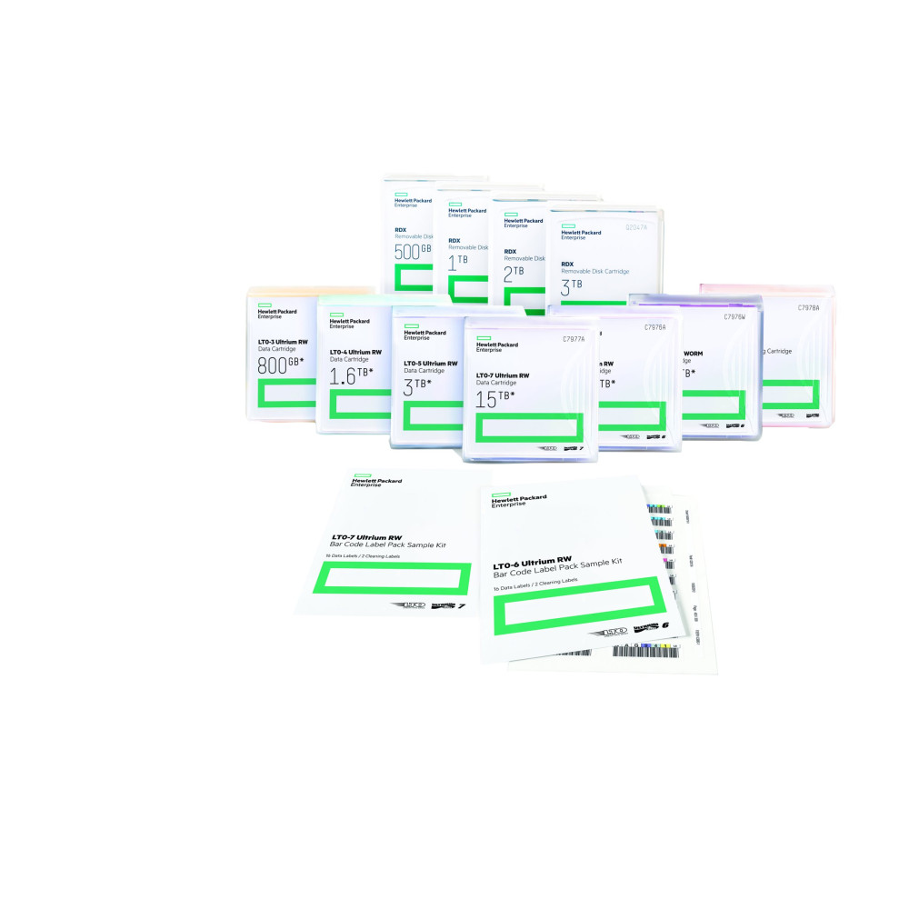 Produktbild för HPE LTO-5 Ultrium RW Bar Code Label Pack - streckkodsetiketter