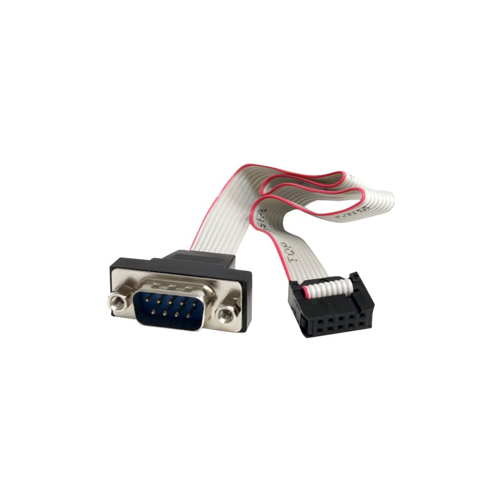Produktbild för StarTech.com 16in 9 Pin Serial Male to 10 Pin Motherboard Header Panel Mount Cable - motherboard to RS232 (PNL9M16) - seriell kabel - DB-9 till 10 pin IDC - 40.7 cm