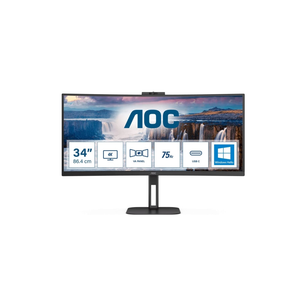 Produktbild för AOC V5 CU34V5CW, 86,4 cm (34"), 3440 x 1440 pixlar, Wide Qua...