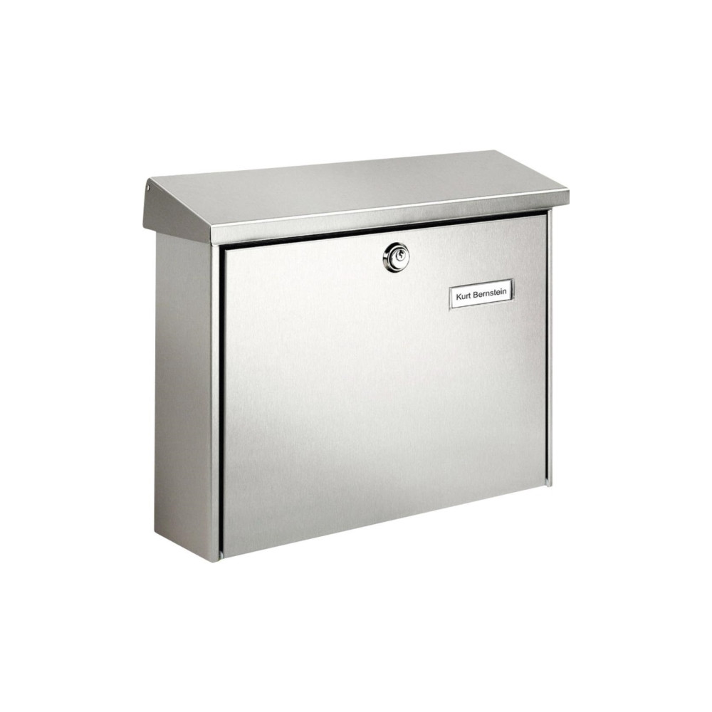 Produktbild för Burg Wächter 8140 brevlåda 3867 i rostfritt stål silver nyck...