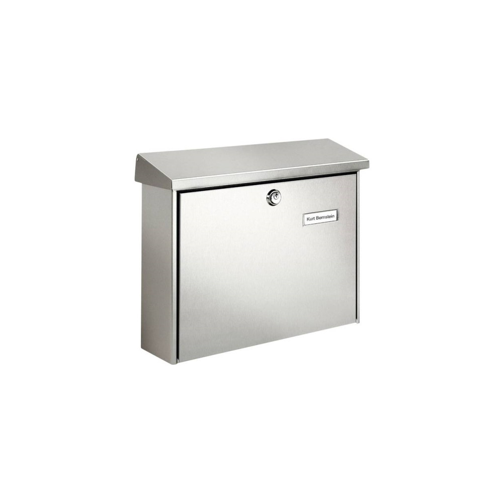 Produktbild för Burg Wächter 8140 brevlåda 3867 i rostfritt stål silver nyck...