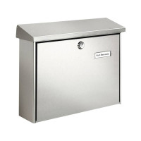 Produktbild för Burg Wächter 8140 brevlåda 3867 i rostfritt stål silver nyck...