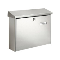 Produktbild för Burg Wächter 8140 brevlåda 3867 i rostfritt stål silver nyck...