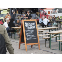 Produktbild för Gadesilt Securit® Deluxe 70x125 cm stort A-skilt  teak farve...