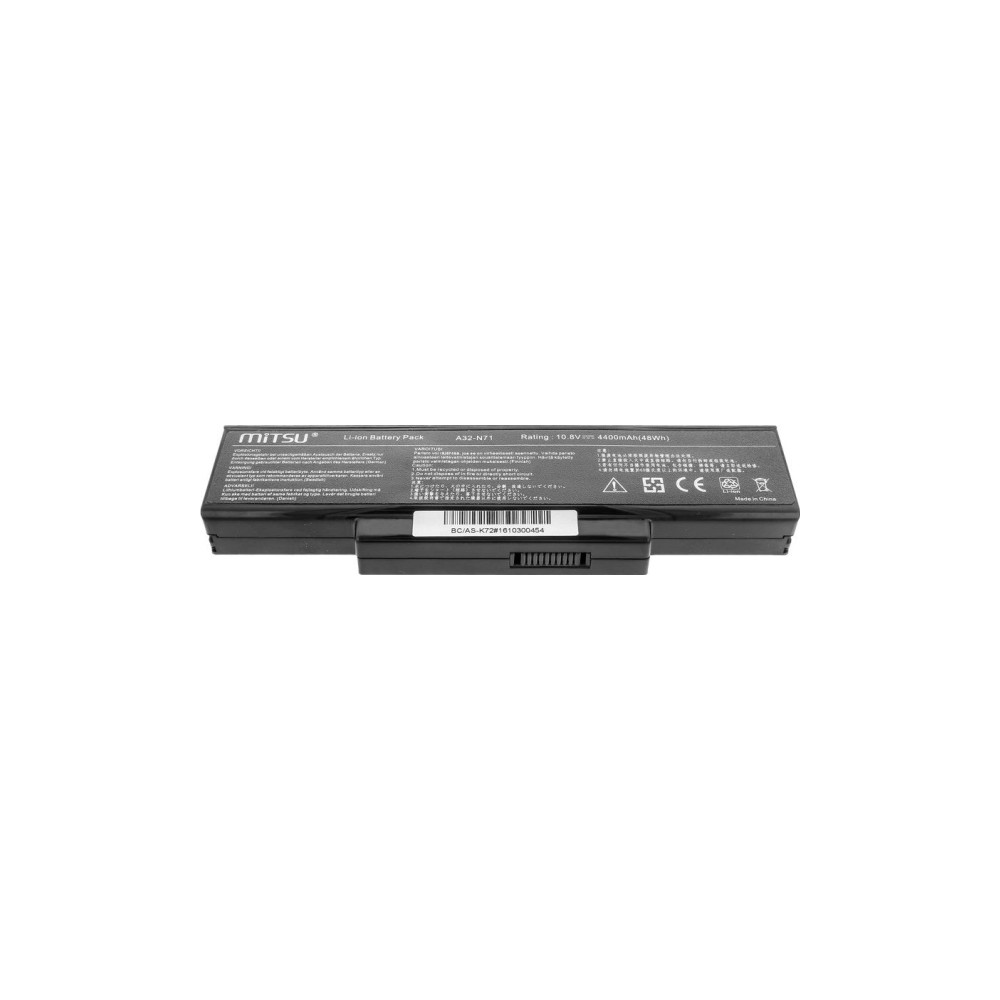Produktbild för Battery Mitsu for notebook Asus K72, K73, N73, X77 (10.8V-11...