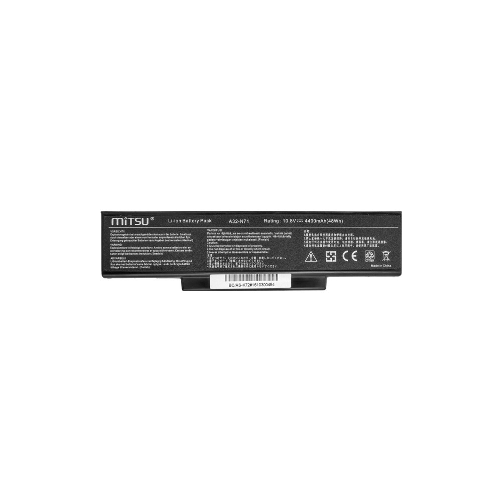 Produktbild för Battery Mitsu for notebook Asus K72, K73, N73, X77 (10.8V-11...