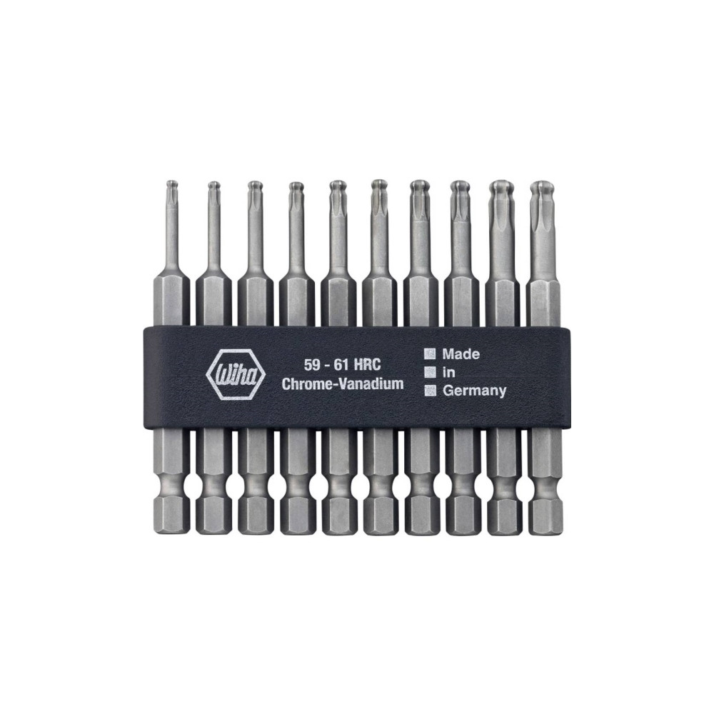 Produktbild för Wiha 32804, 10 styck, Torx, T10, T15, T20, T25, T30, 70 mm,...