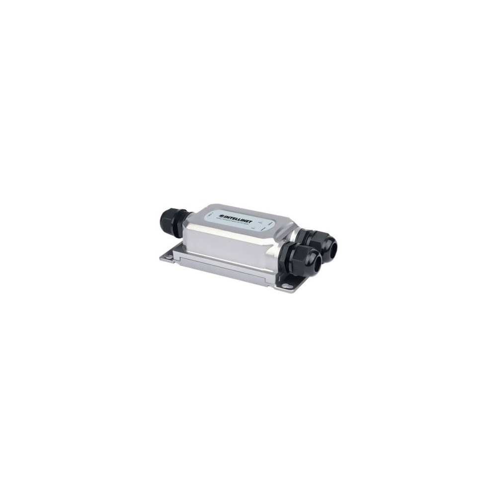 Produktbild för Intellinet Outdoor Vandalproof Gigabit High-Power PoE+ Injector, One 30 W Port, IEEE 802.3at/af Compliant, IP67 Waterproof, IK10 Vandal-proof, Metal Housing - strömtillförsel - 30 Watt