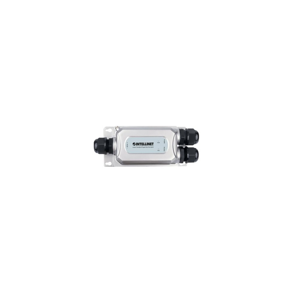 Produktbild för Intellinet Outdoor Vandalproof Gigabit High-Power PoE+ Injector, One 30 W Port, IEEE 802.3at/af Compliant, IP67 Waterproof, IK10 Vandal-proof, Metal Housing - strömtillförsel - 30 Watt