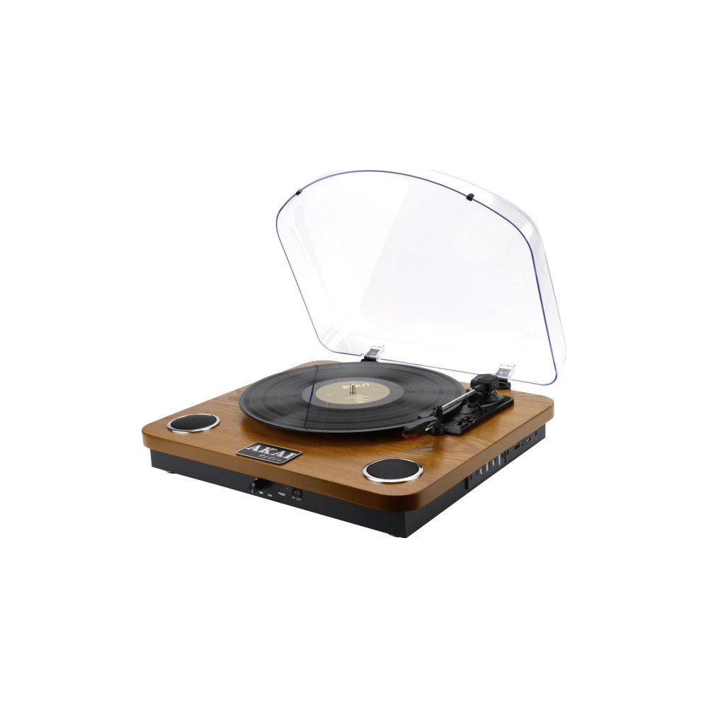 Produktbild för Akai ATT-11BT, Remdriven skivtallrik, Brun, 33,45,78 RPM, Au...