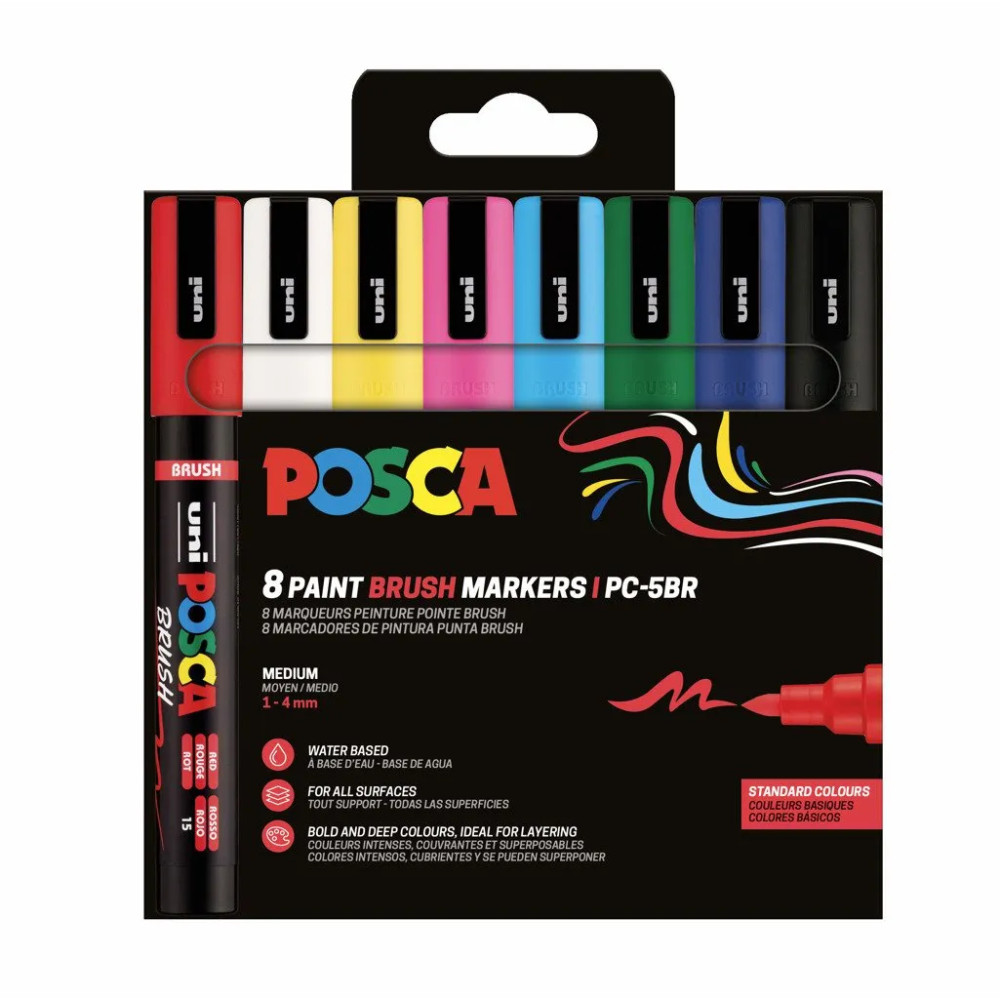 Produktbild för POSCA PC-5M PENSE 8 st. basfärger