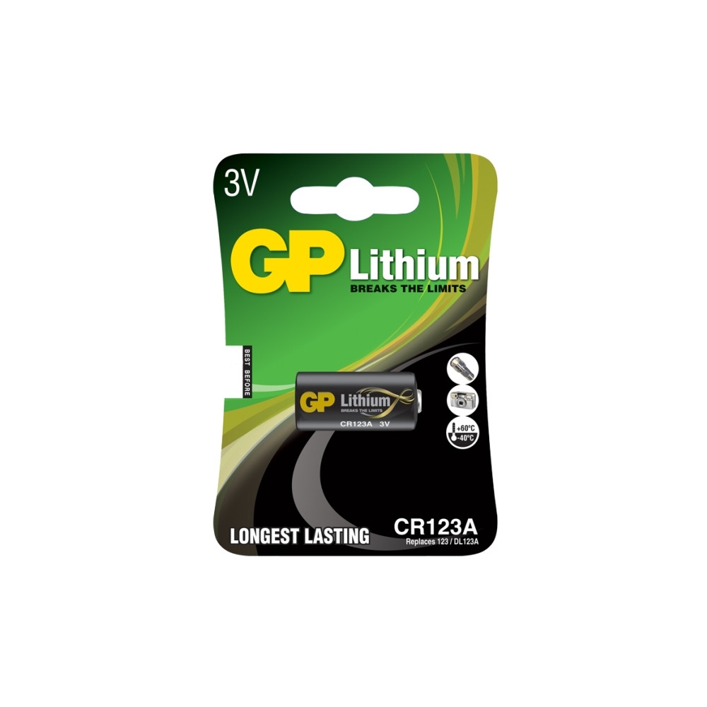 Produktbild för GP Batterier Litium CR123A, Engangsbatteri, CR123A, Litium,...