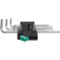 Produktbild för Wera 950/9 Hex-Plus 4 Vinkelskruvmejselsats, metriska mått,...