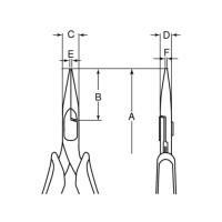 Produktbild för Bahco Elektroniktång, spetstång, 9 mm, 2,44 cm, 6,8 mm, Poly...