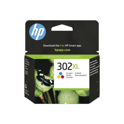 HP HP 302XL - Lång livslängd - färg (cyan, magenta, gul) - original - bläckpatron