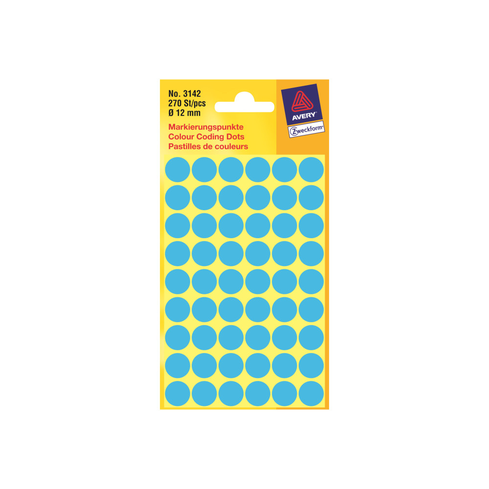 Produktbild för Avery Zweckform Colour Coding Dots 3142 - etiketter - 270 stk - 12 mm rund