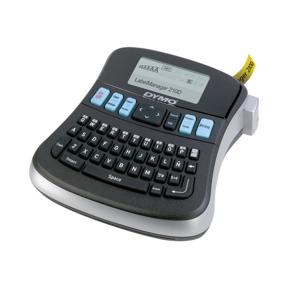 Produktbild för DYMO LabelMANAGER 210D Kit - etikettskrivare - svartvit - termisk överföring