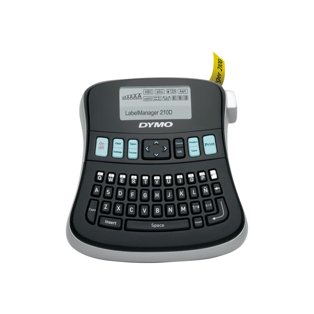 Produktbild för DYMO LabelMANAGER 210D Kit - etikettskrivare - svartvit - termisk överföring