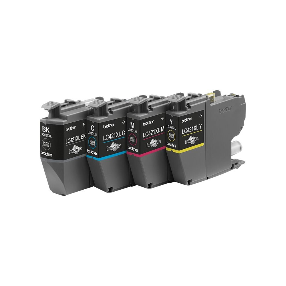 Produktbild för Brother LC421XL - 4-pack - XL - svart, gul, cyan, magenta - original - bläckpatron