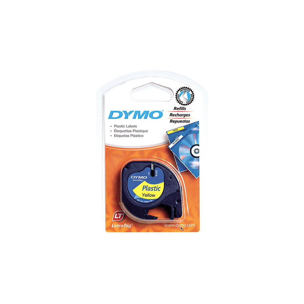 Produktbild för DYMO LetraTAG - tejp - 1 kassett(er) - Rulle (1,2 cm x 4 m)