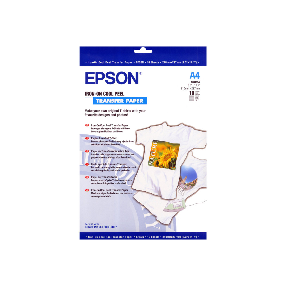 Produktbild för Epson Cool Peel T-Shirt - transfertryck - 10 stk - A4