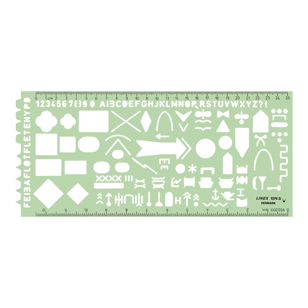 Produktbild för Linex 1374 S - mall - 27.5 x 12.5 cm - genomskinligt grön - SBS (styren-butadien-styren)