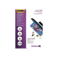 Produktbild för Fellowes Laminating Pouches SuperQuick Enhance 80 micron - 100-pack - glättat - A4 - lamineringsfickor