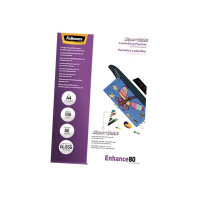 Produktbild för Fellowes Laminating Pouches SuperQuick Enhance 80 micron - 100-pack - glättat - A4 - lamineringsfickor