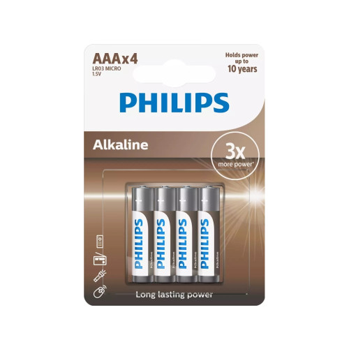 Philips Philips LR03A4B/10, Engångsbatteri, AAA, alkaliskt, 1,5 V, 4...
