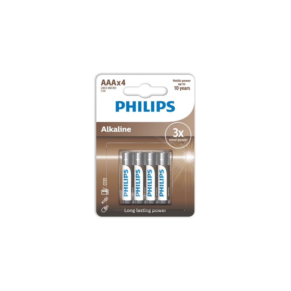 Produktbild för Philips LR03A4B/10, Engångsbatteri, AAA, alkaliskt, 1,5 V, 4...