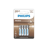 Produktbild för Philips LR03A4B/10, Engångsbatteri, AAA, alkaliskt, 1,5 V, 4...
