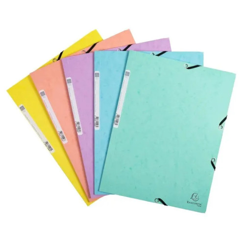 EXACOMPTA Elastiska mappar 5-pack pastellfärger, 24x32cm, passar A4, e...