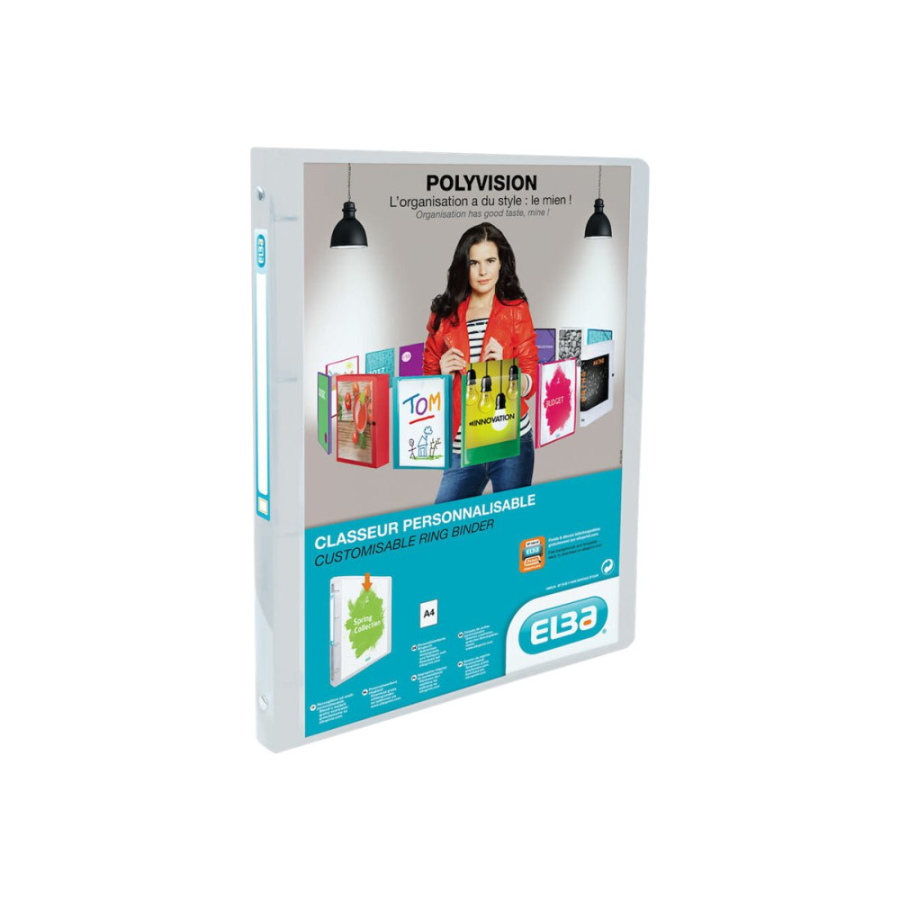 Produktbild för ELBA Polyvision - presentationsringpärm - för A4 - kapacitet: 100 ark - transparent