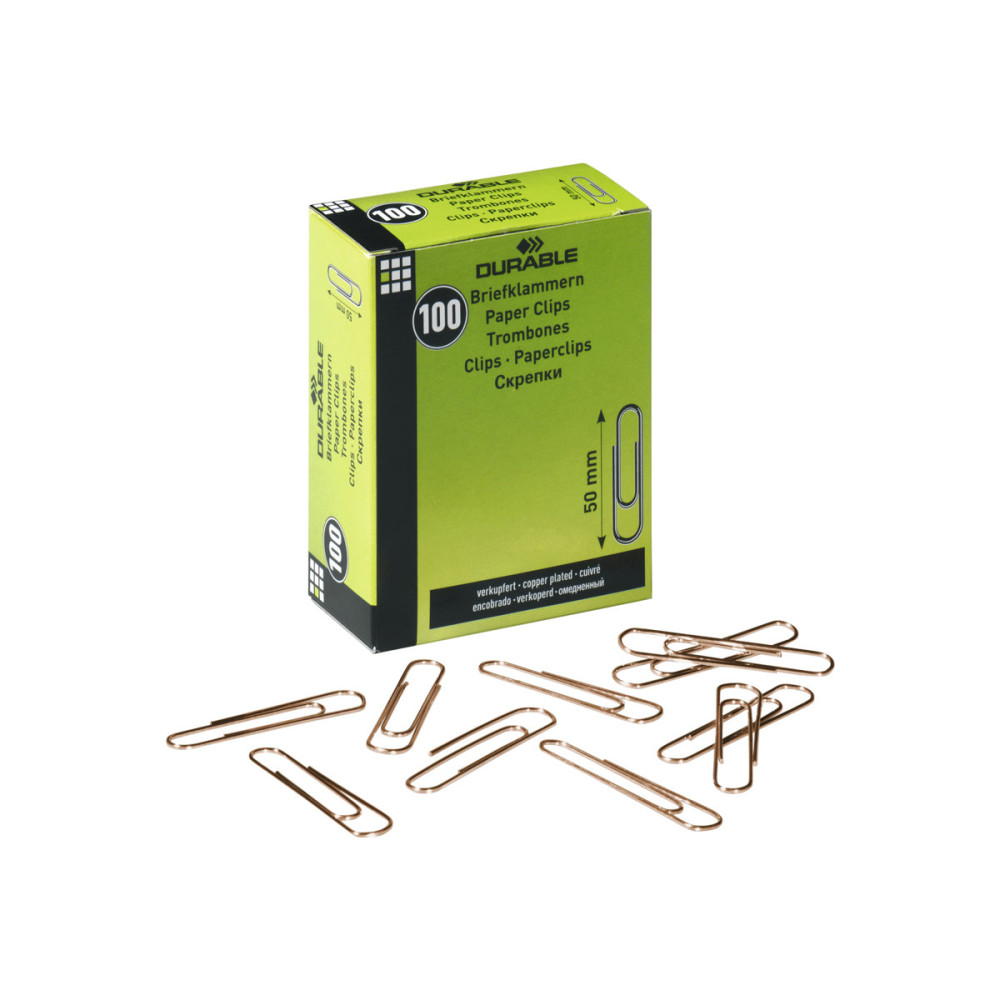Produktbild för DURABLE - pappersklämmor - 50 mm - paket med 100